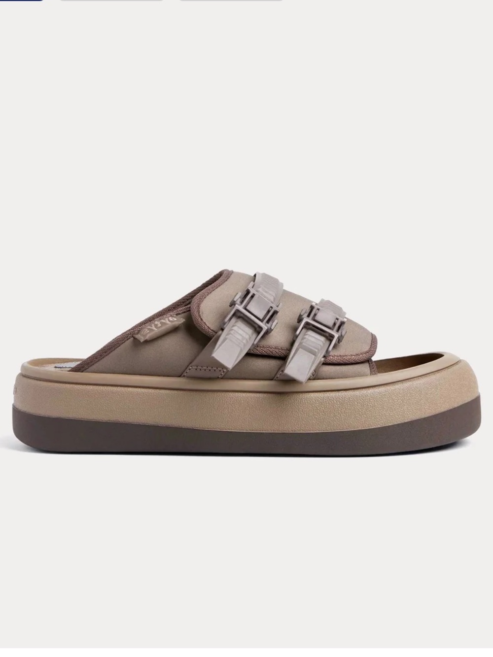 Eytys Capri pool slide unisex platform sandal in shiitake brown taupe neoprene
